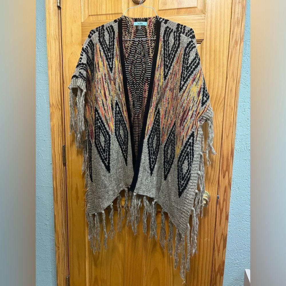 Karlie size S/M Aztec print cardigan with fringe